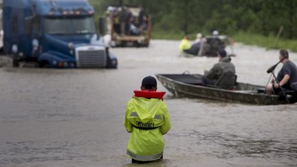 La tempête Harvey a généré de nombreuses inondations, obligeant les résidents à fuir la région de Houston, dans le Texas (29/08/2017)
 (BRENDAN SMIALOWSKI / AFP)