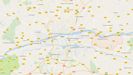 Carte de localisation de&nbsp;la commune de Montlouis-sur-Loire. (GOOGLEMAPS)