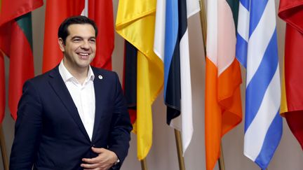 Le Premier ministre grec, Alexis Tsipras, lors du sommet de la zone euro, &agrave; Bruxelles (Belgique), le 7 juillet 2015. (FRANCOIS LENOIR / REUTERS)