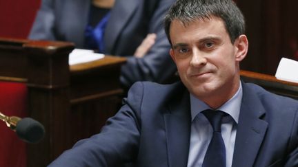 Le Premier ministre Manuel Valls, le 9 avril 2014, &agrave; l'Assembl&eacute;e nationale &agrave; Paris. (PATRICK KOVARIK / AFP)