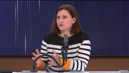 Roxana Maracineanu, la ministre déléguée chargée des Sports, le 19 février 2021 sur franceinfo.
 (FRANCEINFO / RADIO FRANCE)