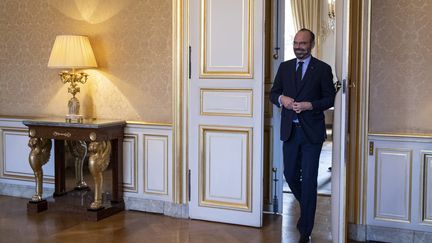 Le Premier ministre Édouard Philippe à Matignon, le 25 novembre 2019. (THOMAS SAMSON / POOL)