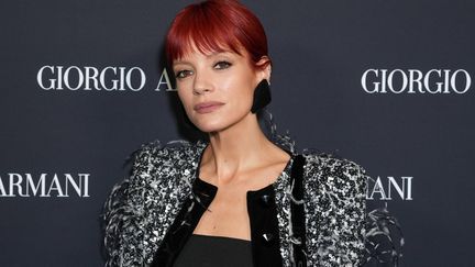 Lily Allen, au défilé de mode Giorgio Armani, à New York le 17 octobre 2024. (JOHN NACION / WWD)