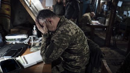 A Ukrainian operator from the 515th battalion of the 1st brigade. (ADRIEN VAUTIER / LE PICTORIUM / MAXPPP)