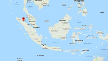 L'incendie s'est déclaré dans une maison de Binjai, dans le nord de l'île de Sumatra (Indonésie), le 21 juin 2019. (GOOGLE MAPS)