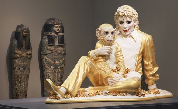 Jeff Koons, Michael Jackson et Bubbles, 1988, exposé à Francfort
 (photo Markus Tretter)