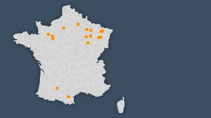 Les communes avec 100% de participation au premier tour de l'élection présidentielle, le 10 avril 2022. (FRANCEINFO)