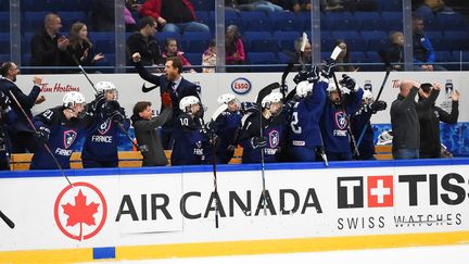 L'équipe de France féminine de hockey sur glace lors du Mondial 2019, à Espoo (Finlande). (Matt Zambonin / HHOF-IIHF Images)