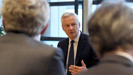 Bruno Le Maire lors d'une réunion au ministère de l'Economie, à Paris, le 23 mai 2022.&nbsp; (ERIC PIERMONT / AFP)