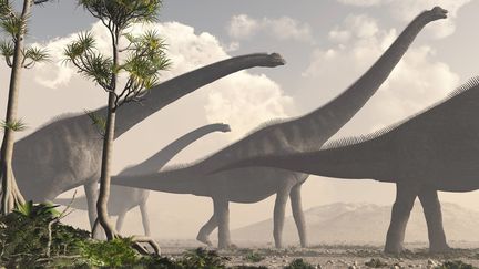 Sauroposeidon, dinosaure contemporain des empreintes trouvées à Ucel
 (Raul Lunia / Leemage)