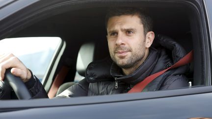 Le joueur du PSG Thiago Motta arrive à l'entraînement, au Camp des Loges, à Saint-Germain-en-Laye, le 10 mars 2017. (MAXPPP)