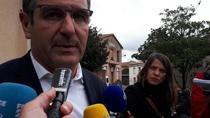 Le maire de Trèbes (Aude), Eric Ménassi, le 24 mars 2018. (JEAN-MARIE PORCHER / RADIO FRANCE)