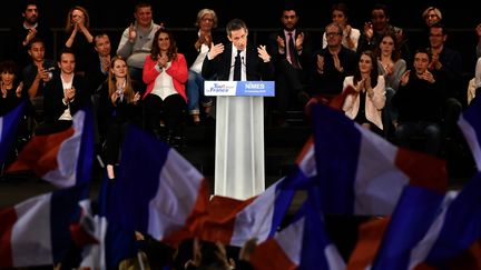 Nicolas Sarkozy en meeting à Nîmes (Gard), le 18 novembre 2016. (PASCAL GUYOT / AFP)