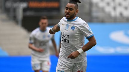 Dimitri Payet célèbre son but face à Lorient, le 17 avril 2021 au Stade Vélodrome (CHRISTOPHE SIMON / AFP)