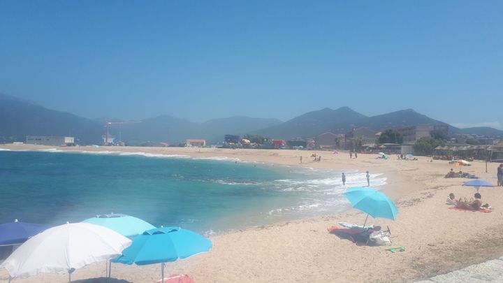 La plage du Phare, près de Propriano (Corse-du-Sud) le 7 juillet 2020&nbsp; (FARIDA NOUAR / FRANCEINFO / RADIO FRANCE)