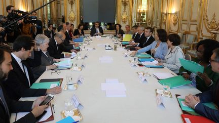 Un Conseil de défense écologique à l'Elysée, le 23 mai 2019. (LUDOVIC MARIN / POOL / AFP POOL)