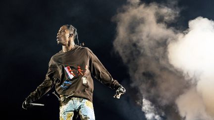 L'artiste Travis Scott lors du premier jour du festival de musique Astroworld à&nbsp;Houston (Texas, Etats-Unis),&nbsp;le 5 novembre 2021. (AMY HARRIS/AP/SIPA / SIPA)