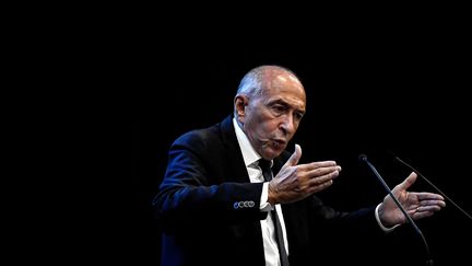 Le ministre de l'Intérieur, Gérard Collomb, lors d'un discours à Lyon, le 29 septembre 2018. (JEFF PACHOUD / AFP)