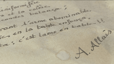 Une lettre autographe d'Alphonse Allais
 (France 3 Culturebox Capture d&#039;écran)