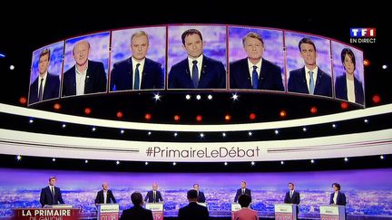 Le premier débat de la primaire de la gauche sur TF1, le 12 janvier 2017 (ALEXANDRE MARCHI / MAXPPP)