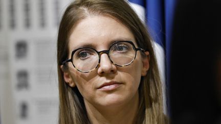 Aurore Bergé à l'Assemblée nationale, le 23 septembre 2024. (IAN LANGSDON / AFP)