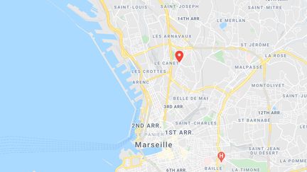 La première fusillade a fait deux morts dans la&nbsp;cité de la Marine Bleue des quartiers nord de Marseille. (GOOGLE MAPS)