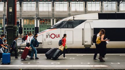 Paris, gare de Lyon, août 2021. C'est parti pour les réservations SNCF pour les vacances de Noël. (Illustration) (DELPHINE LEFEBVRE / HANS LUCAS / AFP)