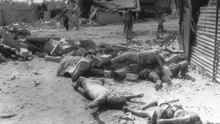 Corps dans le camp de Sabra, à Beyrouth, en septembre 1982. (AFP)