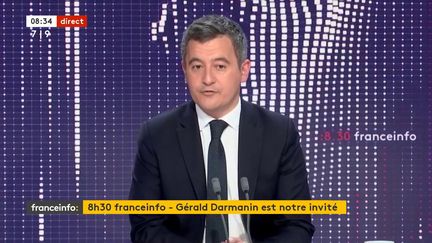 Gérald Darmanin, ministre de l’Intérieur, jeudi 20 janvier 2022 sur franceinfo. (FRANCEINFO / RADIOFRANCE)