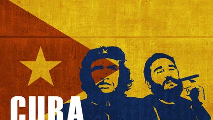 Graphisme créé par&nbsp;Meije Randetti, représentant&nbsp;Ernesto Rafael Guevara et Fidel Castro, à l'occasion de la diffusion sur France Ô du documentaire réalisé par Emmanuel Amara : "Cuba, l'histoire secrète". (France télévisions)