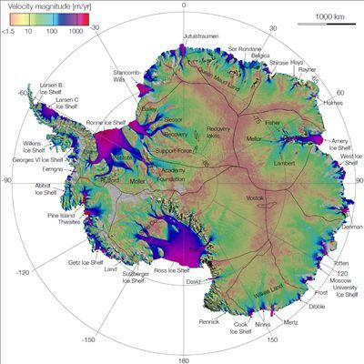 Carte de l'Antarctique NASA 2011 (REUTERS/NASA/JPL)