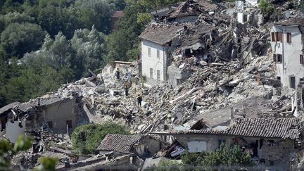 Vue a&eacute;rienne de&nbsp;Pescara del Tronto (Italie), le 26 ao&ucirc;t &nbsp;2016.  (MAURIZIO GAMBARINI / DPA)