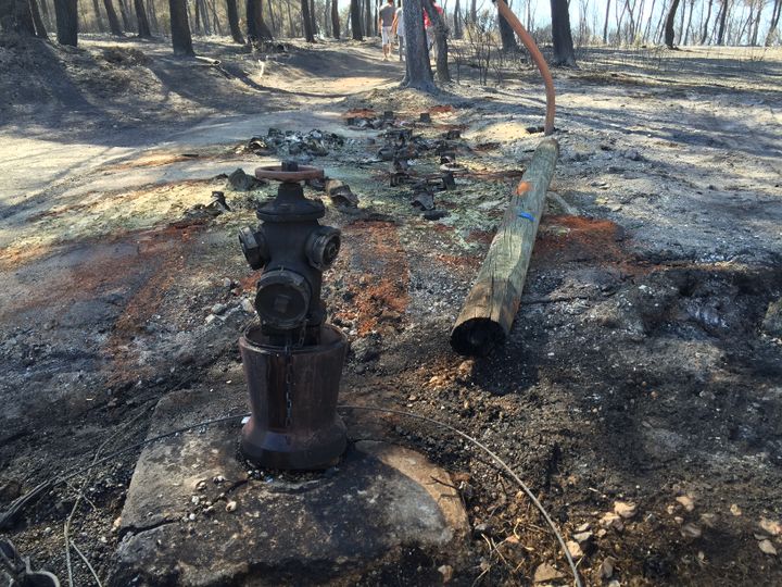 Les traces de l'incendie aux Pennes-Mirabeau, le 11 aout 2016. (Robin Prudent/Francetv info)