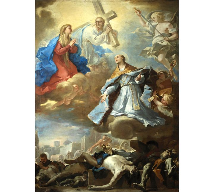 Luca Giordano, "Saint Janvier intercédant pour la cessation de la peste de 1656" (San Gennaro che intercede per la cessazione della peste del 1656), 1660, Musée de Capodimonte, Naples, Italie (© Photo Ministero per i beni e le attività culturali / Museo e Real Bosco di Capodimonte)