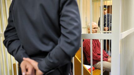 Le militant bélarusse emprisonné Ales Beliatski, co-lauréat vendredi 7 octobre 2022 du Nobel de la paix. (VIKTOR DRACHEV / AFP)