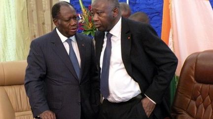 Alassane Ouattara et Laurent Gbagbo en 2010 (AFP - Ahmed Ouoba)