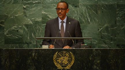 Paul Kagame, le président of Rwanda, à la tribune de l'ONU, à New York, le 22&nbsp;septembre 2016. (DOMINICK REUTER / AFP)