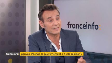 Eric Heyer, directeur du département analyse et prévision de l'OFCE, le 22 octobre à franceinfo. (FRANCEINFO / RADIO FRANCE)