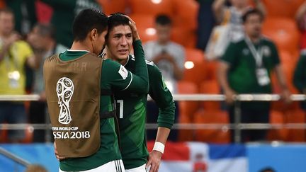 Le Méxicain&nbsp;Edson Alvarez face à la Suède le 27 juin 2018 à&nbsp;Ekaterinburg&nbsp;(Russie). (ANNE-CHRISTINE POUJOULAT / AFP)