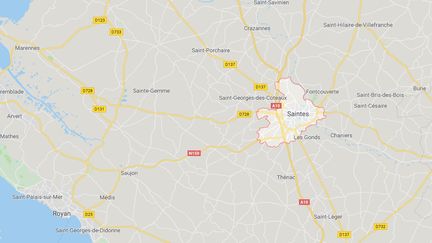 Huit personnes soupçonnées d'être impliquées dans un trafic de drogue à destination de Brest ont été interpellées à hauteur de Saintes, en Charente-Maritime. (GOOGLE MAPS)