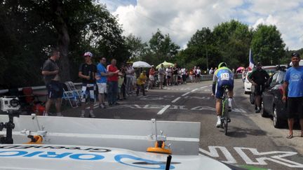 Matthew Goss (Orica-GreenHEDGE) dans le contre-la-montre entre Arc-et-Senans et Besançon