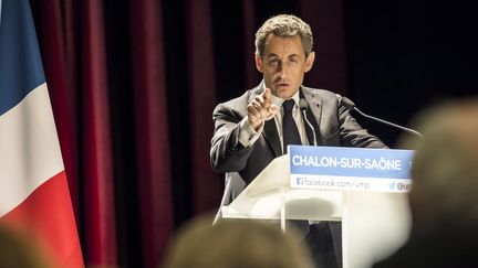 Nicolas Sarkozy, ancien chef de l'Etat et pr&eacute;sident de l'UMP, le 19 f&eacute;vrier 2015 &agrave; Chalon-sur-Sa&ocirc;ne (Sa&ocirc;ne-et-Loire). (JEAN-PHILIPPE KSIAZEK / AFP)