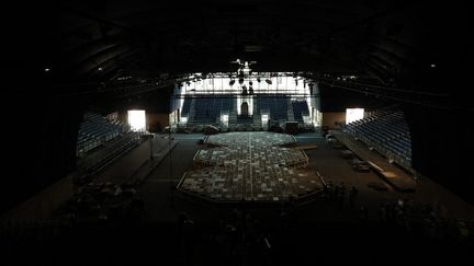 L'Arena du Champ-de-Mars fait l'objet de critiques à quelques jours du début des épreuves de judo. (MOHAMAD SALAHELDIN ABDELG ALSAYE / ANADOLU / AFP)