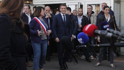 Emmanuel Macron à Denain (Nord), le 11 avril 2022. (MAXPP)