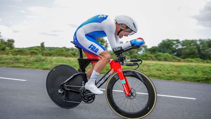 Thomas Peyroton-Dartet lors du contre-la-montre des Jeux paralympiques de Paris 2024, le 4 septembre 2024. (ED SYKES / SIPA)