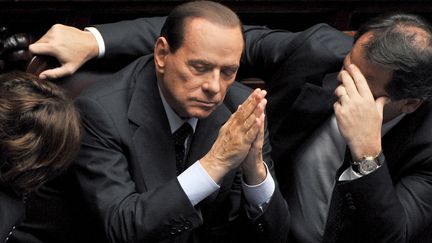 Le chef du gouvernement italien, Silvio Berlusconi, le 14 septembre 2011 &agrave; Rome. (ALBERTO PIZZOLI / AFP PHOTO)