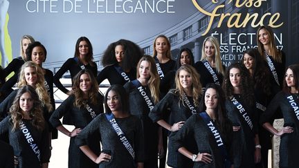 Les prétendantes au titre de Miss France 2017 à Montpellier (Hérault), le 3 décembre 2016. (PASCAL GUYOT / AFP)