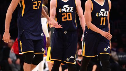 Rudy Gobert, Gordon Hayward et Dante Exum (HARRY HOW / GETTY IMAGES NORTH AMERICA)