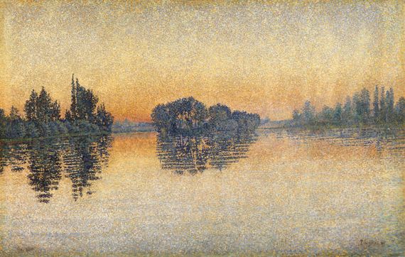 Paul Signac, "Herblay. Coucher de soleil. Opus 206", 1889. Huile sur toile, 57,7 x 90,3 cm. Glasgow Art Gallery and Museum. (CSG CIC GLASGOW MUSEUMS COLLECTION)