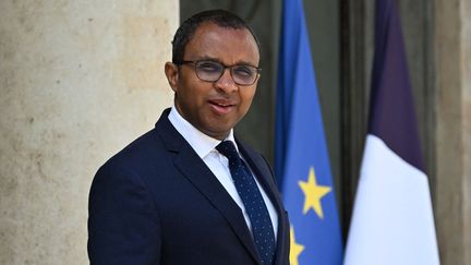 Le ministre de l'Education nationale Pap Ndiaye à l'Elysée le 16 mai 2023. (EMMANUEL DUNAND / AFP)